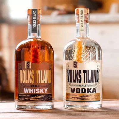 Прозрачная круглая стеклянная бутылка для спиртных напитков водка джин ром бренди 750 мл 500 мл 375 мл вместимость