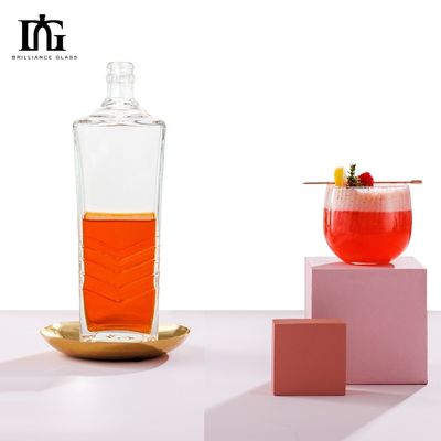 Кондиционерная бутылка из прозрачного стекла объемом 700 мл для спиртных напитков промышленной мощностью 700 мл