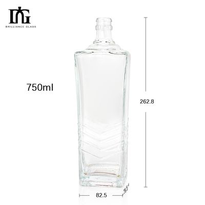 Кондиционерная бутылка из прозрачного стекла объемом 700 мл для спиртных напитков промышленной мощностью 700 мл