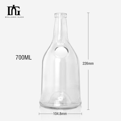 Custom Logo 500ml/700ml Стеклянная бутылка для бренди Сок вина или ликера уникальный дизайн