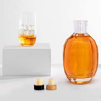 Стеклянный корпус 250 мл 375 мл 500 мл Водка Ликер Вино Спиртная бутылка с крышкой для бренди Виски