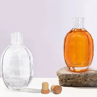 Стеклянный корпус 250 мл 375 мл 500 мл Водка Ликер Вино Спиртная бутылка с крышкой для бренди Виски