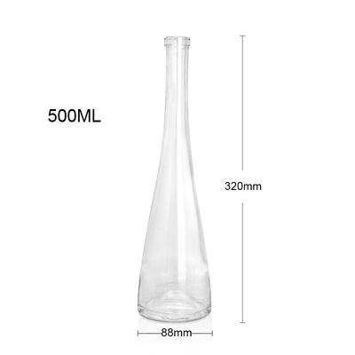 Прозрачная стеклянная бутылка с розовым дном вместимостью 500 мл/750 мл