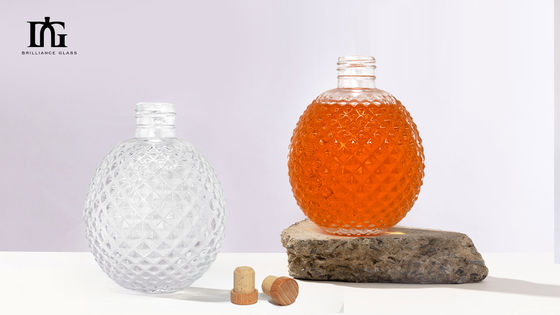 Чай 700 мл Прозрачная стеклянная бутылка вина для водки Виски Питье Приемлемое логотип