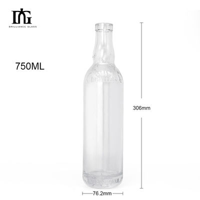Бесплатно предоставляется 500 мл толстого дна прозрачная виски бренди ром джин ликер стеклянная бутылка