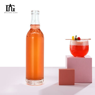 Бесплатно предоставляется 500 мл толстого дна прозрачная виски бренди ром джин ликер стеклянная бутылка