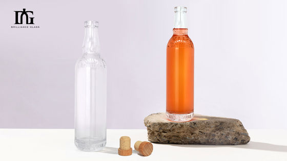Бесплатно предоставляется 500 мл толстого дна прозрачная виски бренди ром джин ликер стеклянная бутылка