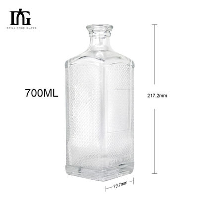 Горячая в Европе Стеклянная прозрачная бутылка для алкоголя 350 мл 500 мл 700 мл для бренди джина рома
