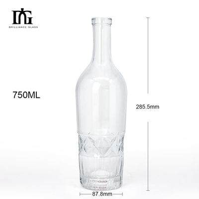 Приемлемый OEM/ODM европейский стиль роскошь 700ml 750ml уникальная виски ром джин стеклянная бутылка