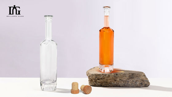 Виски Водка Джин Ром 700 мл Круглая прозрачная стеклянная бутылка с пробкой и винтовой крышкой