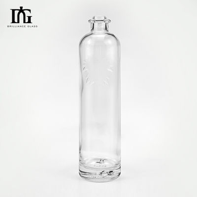 OEM/ODM Приемлемо 750 мл водка ликер стеклянная бутылка с металлической крышкой и пробкой винтовой крышкой
