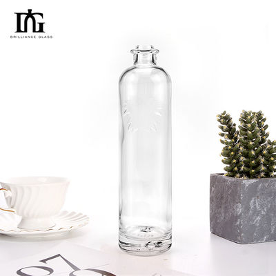 OEM/ODM Приемлемо 750 мл водка ликер стеклянная бутылка с металлической крышкой и пробкой винтовой крышкой