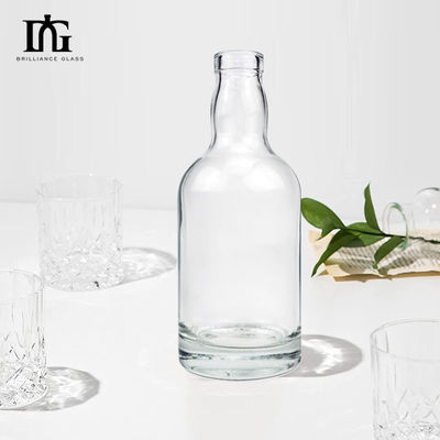 Стеклянная бутылка водка джин 500 мл бутылка виски с пробковым логотипом приемлемая логотип клиента