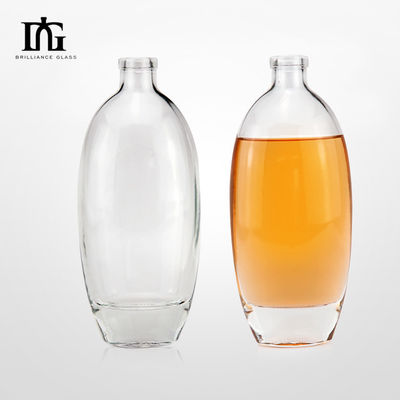 Приемлемый логотип клиента 500 мл овальной формы стеклянная бутылка водки для китайской оптовой продажи