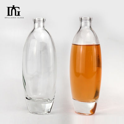 Приемлемый логотип клиента 500 мл овальной формы стеклянная бутылка водки для китайской оптовой продажи