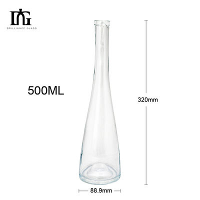 500 мл прозрачная стеклянная бутылка с тонким белым материалом и шелковым стеклянным материалом