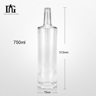 Бесплатно предоставляется 750 мл тонкая стеклянная бутылка для ликера водки виски бренди джин ром