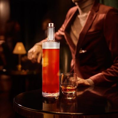 Бесплатно предоставляется 750 мл тонкая стеклянная бутылка для ликера водки виски бренди джин ром