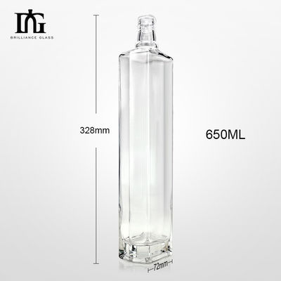 Super Flint 375ml 500ml 700ml 750ml 1000ml Прозрачная круглая стеклянная бутылка виски с древесной пробкой