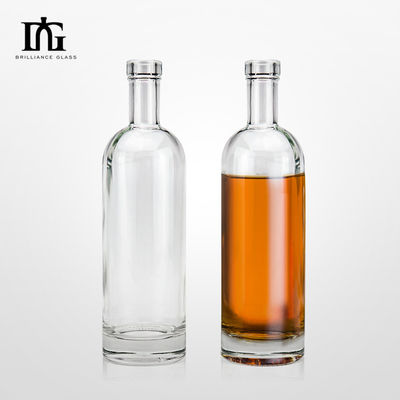 OEM/ODM Приемлемо 500ml 700ml Прозрачные стеклянные бутылки для спиртных напитков