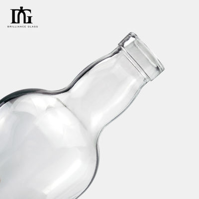 Конфигурационный логотип 500 мл круглые стеклянные бутылки для роскошных спиртных напитков и виски