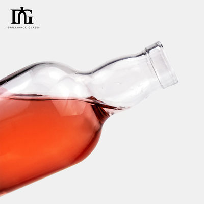 Конфигурационный логотип 500 мл круглые стеклянные бутылки для роскошных спиртных напитков и виски