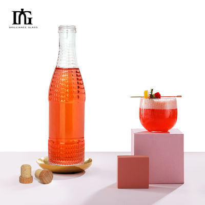 Приемлемый логотип клиента Стеклянная бутылка Круглая форма Гравировка 500 мл 700 мл бутылка с вином