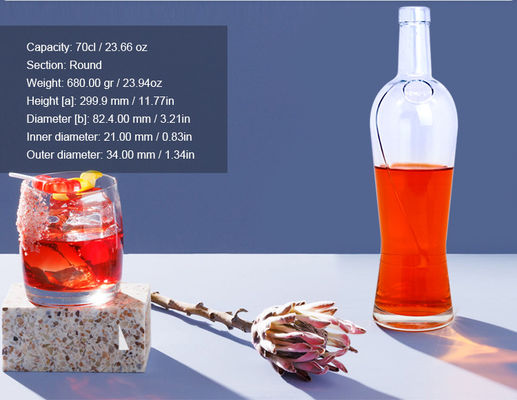 Газированные напитки Super Flint Custom Spirits Glass Flask с пробкой вместимостью 500 мл