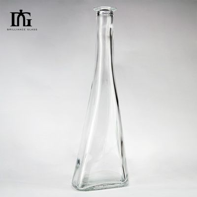 Напиток 750 мл тонкая прозрачная пустая стеклянная бутылка с полимерной резиновой крышкой
